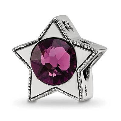 Preciosa Crystal Febuary Birthstone Star Bead Sterling Silver QRS4265, MPN: QRS4265,