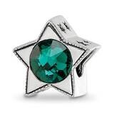 Preciosa Crystal May Birthstone Star Bead Sterling Silver QRS4258, MPN: QRS4258,