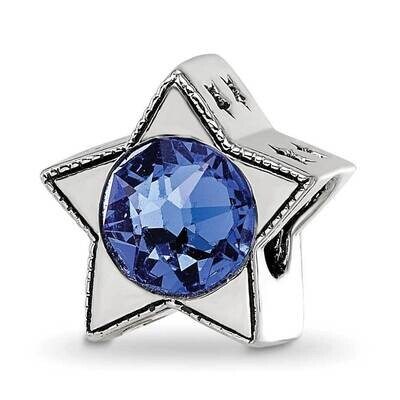 Preciosa Crystal Sept. Birthstone Star Bead Sterling Silver QRS4255, MPN: QRS4255,
