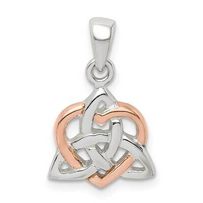 Rose Tone Heart Pendant Sterling Silver QC9558, MPN: QC9558, 883957175836