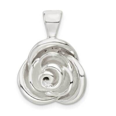 Hollow Rose Pendant Sterling Silver Polished QC11029, MPN: QC11029,