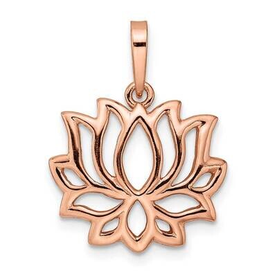 Flash Gold-Plated Lotus Pendant Sterling Silver Rose-Tone QC11023, MPN: QC11023,