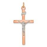 Rose Gold-Plated Inri Crucifix Cross Pendant Sterling Silver QC11167, MPN: QC11167,