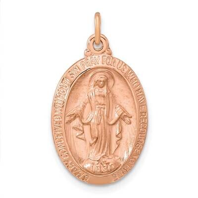 Rose Gold-Plated Oval Miraculous Medal Pendant Sterling Silver QC11187, MPN: QC11187,