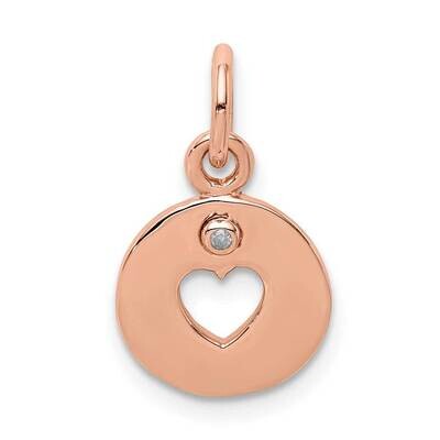 Rose-tone &amp; Diamond Open Heart Pendant Sterling Silver Rhodium-plated QC9486, MPN: QC9486, 88677403…