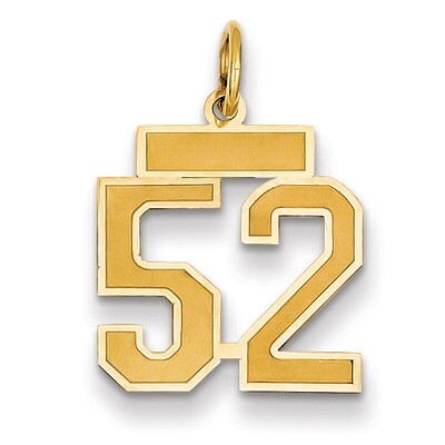 Number 52 Charm 14k Gold Small Satin  LSS52, MPN: LSS52, 883957069647