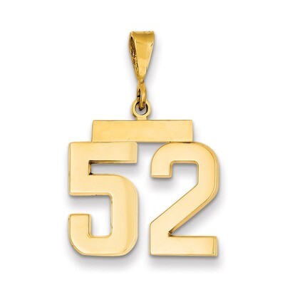 Number 52 Charm 14k Gold Medium Polished MP52, MPN: MP52, 883957135465