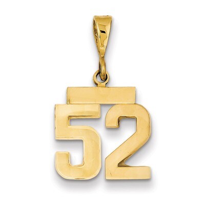 Number 52 Charm 14k Gold Small Polished SP52, MPN: SP52, 883957141299