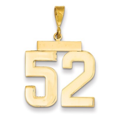 Number 52 Charm 14k Gold Large Polished LP52, MPN: LP52, 883957067278