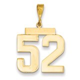 Number 52 Charm 14k Gold Large Polished LP52, MPN: LP52, 883957067278