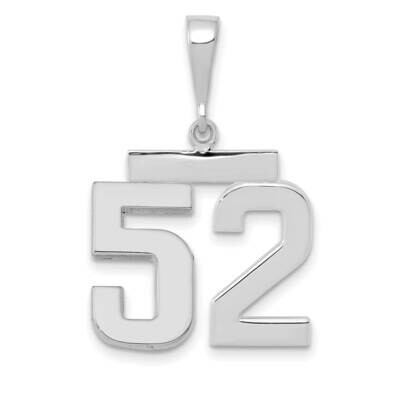 Number 52 Charm 14k White Gold Polished Medium WMP52, MPN: WMP52, 196904075777