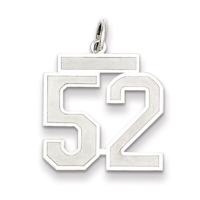Pendant Number 52 Satin Sterling Silver Medium QPM52, MPN: QPM52, 883957127262