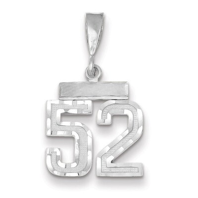 Number 52 Charm Small Diamond -cut 14k white Gold WSN52, MPN: WSN52, 883957114378