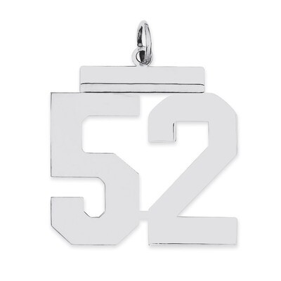 Charm Number 52 Polished Sterling Silver Large QPL52, MPN: QPL52, 191101281020