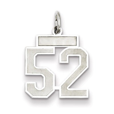 Charm Number 52 Satin Sterling Silver Small QPS52, MPN: QPS52, 191101282805