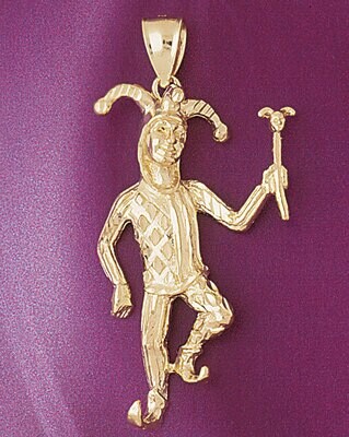 Dazzlers Jewelry Clown Pendant Necklace Charm Bracelet in Yellow, White or Rose Gold 6037, MPN: DZ-…