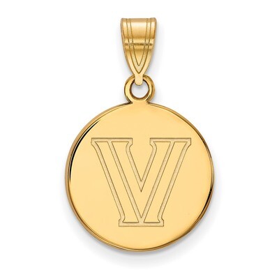 Villanova University Medium Disc Pendant 14k Yellow Gold 4Y023VIL, MPN: 4Y023VIL, 886774876863