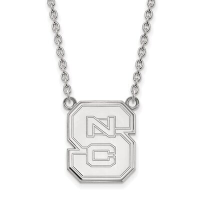 North Carolina State University Large Pendant with Necklace Sterling Silver SS016NCS-18, MPN: SS016…