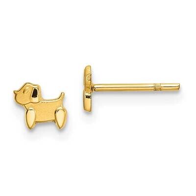 Satin Dog Post Earrings 14k Gold Polished GK1148 by Madi K, MPN: GK1148, 716838359653