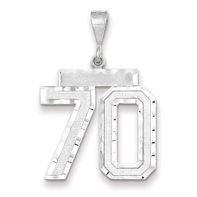 Number 70 Charm 14k white Gold Large Diamond -cut WLN70, MPN: WLN70, 883957124469