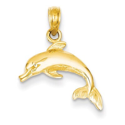 Dolphin Jumping Pendant 14k Gold C3446, MPN: C3446, 637218038817