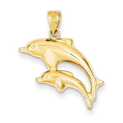 Dolphin Pair Pendant 14k Gold C3442, MPN: C3442, 883957898063