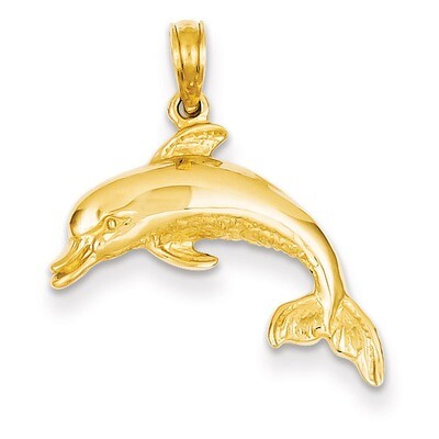 Dolphin Swimming Pendant 14k Gold C3455, MPN: C3455, 637218010967