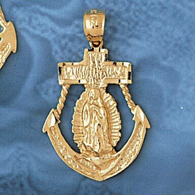 Dazzlers Jewelry Jesus Christ on Cross Anchor Pendant Necklace Charm Bracelet in Yellow, White or R…