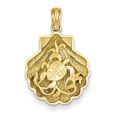 Sea Turtle in a Shell Pendant 14k Gold D4394, MPN: D4394, 637218158027