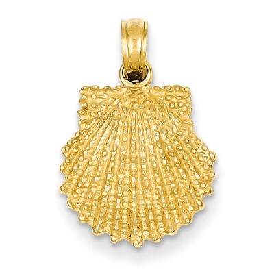 Textured Scallop Shell Pendant 14k Gold C3376, MPN: C3376, 637218012107