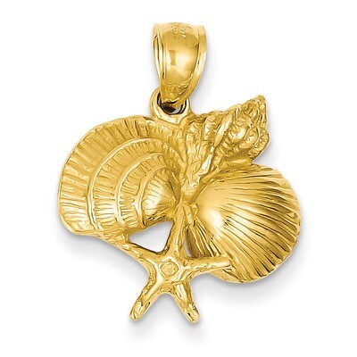 Four Shell Cluster Pendant 14k Gold C3379, MPN: C3379, 637218052592