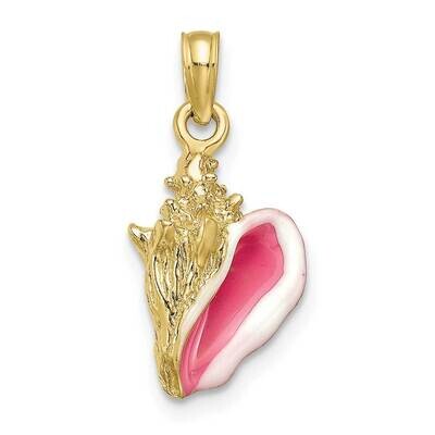 Enameled 3-D Conch Shell Pendant 10k Gold 10K1899, MPN: 10K1899,