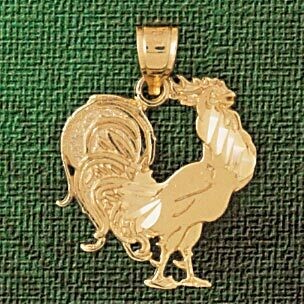 Dazzlers Jewelry Rooster Pendant Necklace Charm Bracelet in Yellow, White or Rose Gold 2970, MPN: D…