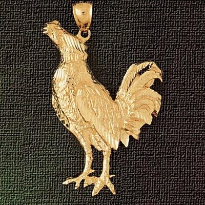 Dazzlers Jewelry Rooster Pendant Necklace Charm Bracelet in Yellow, White or Rose Gold 2961, MPN: D…