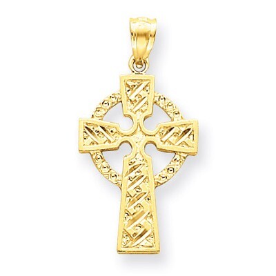 Celtic Cross Pendant 14k Gold Diamond-cut C3608, MPN: C3608, 883957500522