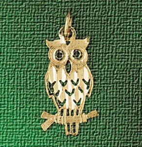 Dazzlers Jewelry Owl Pendant Necklace Charm Bracelet in Yellow, White or Rose Gold 3063, MPN: DZ-30…