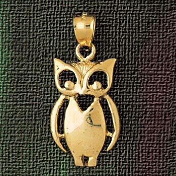 Dazzlers Jewelry Owl Pendant Necklace Charm Bracelet in Yellow, White or Rose Gold 3072, MPN: DZ-30…
