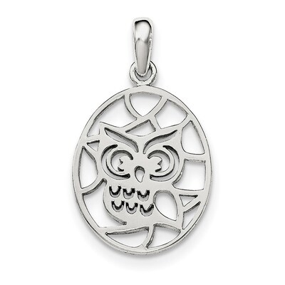 Cut-out Owl Pendant Sterling Silver QC8935, MPN: QC8935, 191101361760