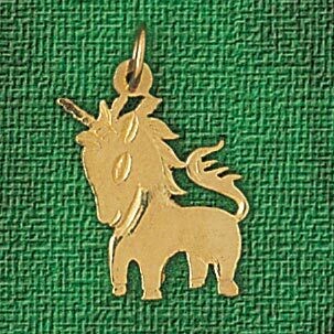 Dazzlers Jewelry Unicorn Pendant Necklace Charm Bracelet in Yellow, White or Rose Gold 1896, MPN: D…