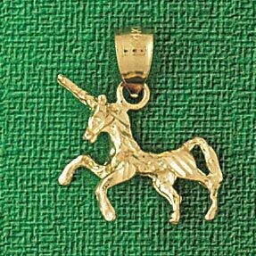 Dazzlers Jewelry Unicorn Pendant Necklace Charm Bracelet in Yellow, White or Rose Gold 1894, MPN: D…