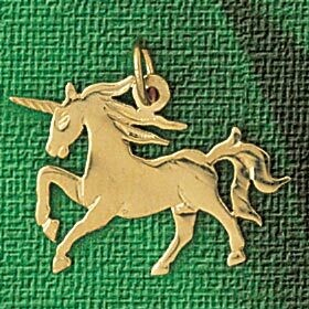 Dazzlers Jewelry Unicorn Pendant Necklace Charm Bracelet in Yellow, White or Rose Gold 1903, MPN: D…