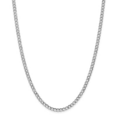 4.3mm Semi-Solid Curb Chain 22 Inch 14k White Gold BC104-22, MPN: BC104-22, 883957170008
