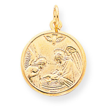 Solid Satin Polished Baptism Disc Pendant 10k Gold 10C86, MPN: 10C86, 883957345055