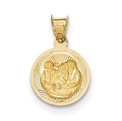 Diamond -cut Baptism Circle Pendant 14k Gold Polished K5676, MPN: K5676, 191101082887