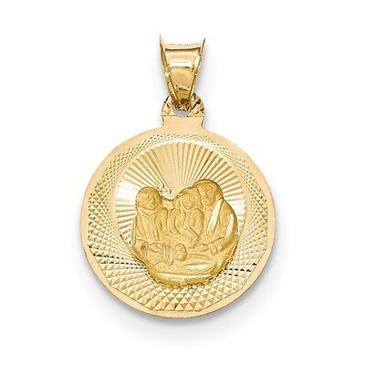 Diamond -cut Baptism Circle Pendant 14k Gold Polished K5677, MPN: K5677, 191101082894