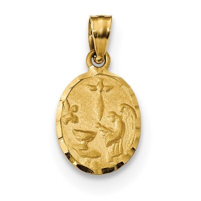 Baptism Pendant 14k Gold Satin &amp; Diamond-cut K6361, MPN: K6361, 883957598611