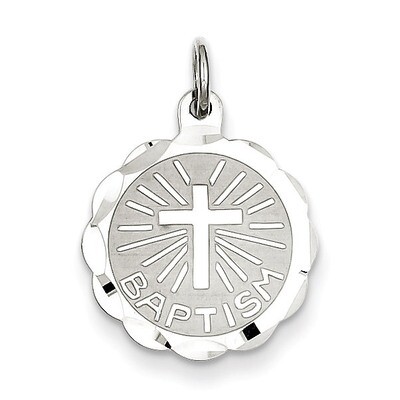 Baptism Disc Charm Sterling Silver QC2396, MPN: QC2396, 886774558158