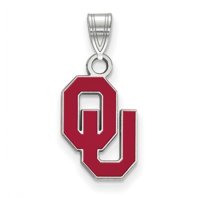 University of Oklahoma Small Enamel Pendant Sterling Silver SS030UOK, MPN: SS030UOK, 886774764795