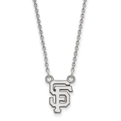 San Francisco Giants Small Pendant with Chain Necklace 10k White Gold 1W014GIT-18, MPN: 1W014GIT-18…