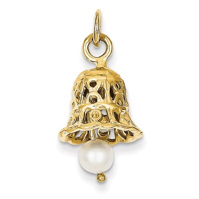 Wedding Bell with Cultured Pearl Charm 14k Gold XAC278, MPN: XAC278, 883957293882